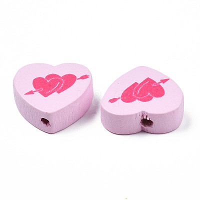Spray Painted Maple Wood Beads WOOD-Q030-88B-1