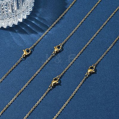 4Pcs 304 Stainless Steel Cable Chain Necklace Making STAS-FS0001-81G-1