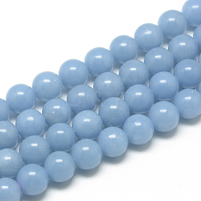 Natural Angelite Beads Strands G-S264-13-8mm-1