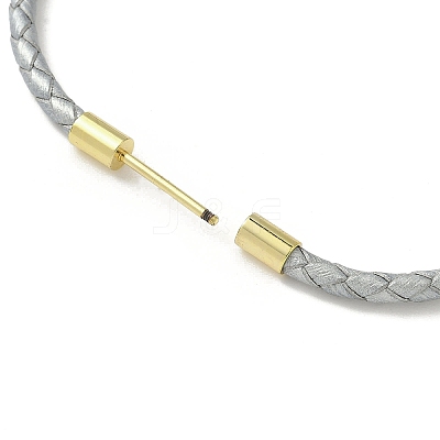 3MM Braided Round Imitation Leather Cord Bracelet Making MAK-S075-01G-L-1
