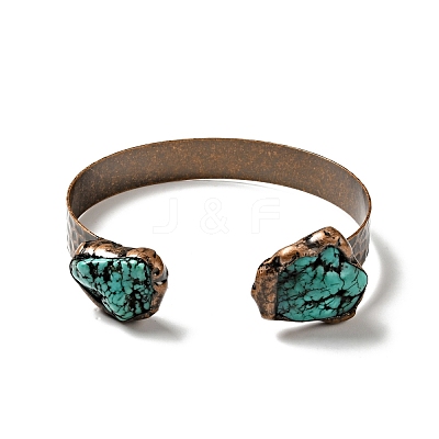 Natural Turquoise Irregular Nugget Open Cuff Bangle G-D468-12R-1