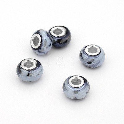 Rondelle Handmade Porcelain Large Hole European Beads OPDL-M009-06-1