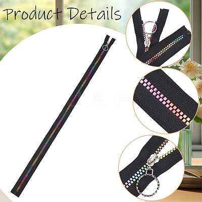 4Pcs #5 Nylon Coil Zippers Rainbow Zipper Tape SENE-CY0001-13B-01-1