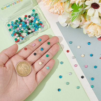 130Pcs 13 Styles Gemstone Cabochons G-GO0001-70-1