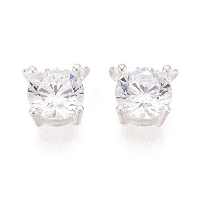925 Sterling Silver Micro Pave Clear Cubic Zirconia Charms STER-N017-17B-S-1