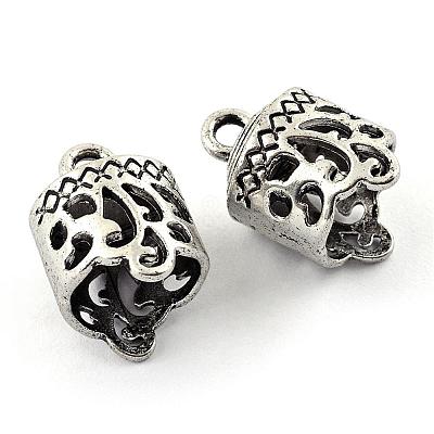 Tibetan Style Alloy Cord Ends TIBEP-S300-31AS-RS-1