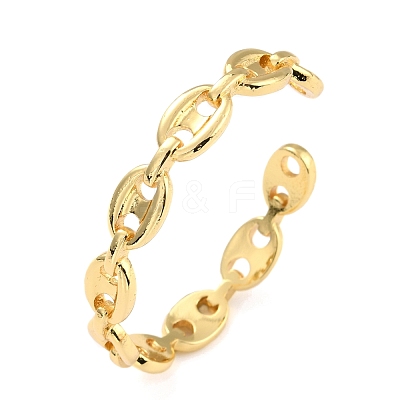 Coffee Bean Chain Shape Cuff Bangle BJEW-I298-29G-1