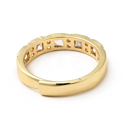 Clear Cubic Zirconia Rectangle Adjustable Ring RJEW-I087-03G-1