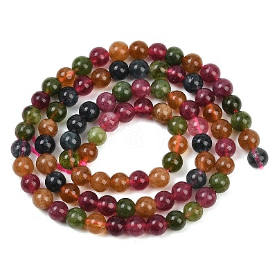 Natural Green Jade Imitation Tourmaline Beads Strands G-B046-08D-4mm-1