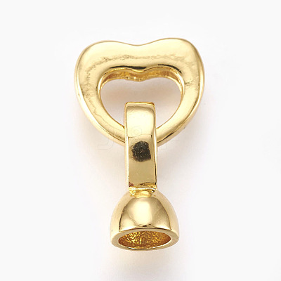 Brass Micro Pave Cubic Zirconia Fold Over Clasps KK-P164-07G-1
