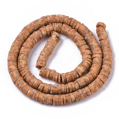 Handmade Polymer Clay Bead Strands X-CLAY-S094-6mm-B04-1