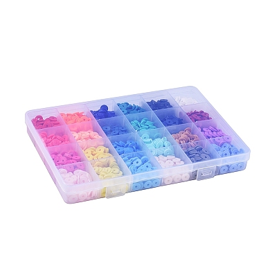 24 Colors Handmade Polymer Clay Beads CLAY-X0011-01A-1
