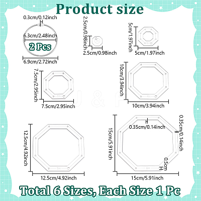 Transparent Acrylic Sewing Template AJEW-NB0007-10B-1