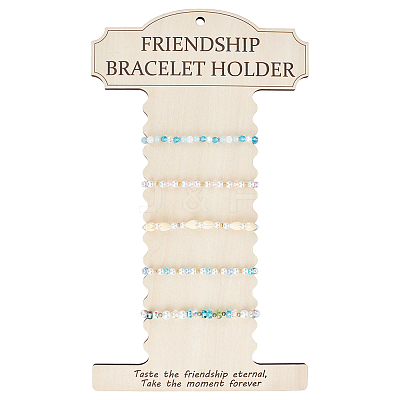 Wood Wall Mounted Bracelet Organizer Display Stands ODIS-WH0030-199-1
