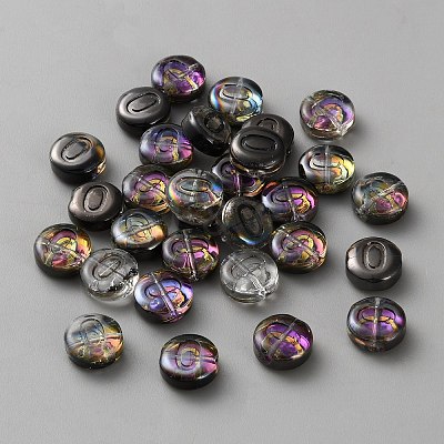 Transparent Electroplated UV Plating Glass Beads GLAA-TAC0024-12D-O-1