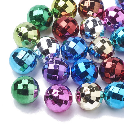 Color Plated Acrylic Beads PACR-R241-02D-1