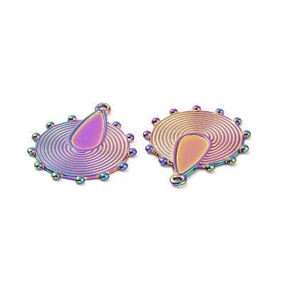 Ion Plating(IP) 304 Stainless Steel Pendant Cabochons Settings STAS-C003-08MC-1