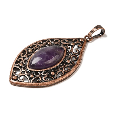 Natural Amethyst Pendants G-H065-3R-10-1