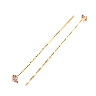 Brass Micro Pave Cubic Zirconia Stud Earring Findings CU-CBA4618-01G-07-1