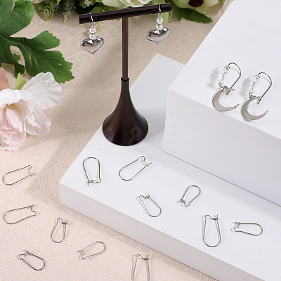 200Pcs 2 Size 304 Stainless Steel Hoop Earrings Findings STAS-CN0001-49-1