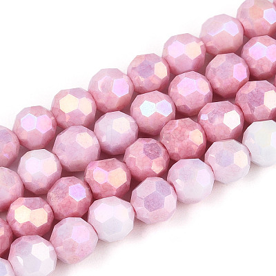 Anti-Tarnish Electroplate Glass Beads Strands X-EGLA-T021-6mm-15-04-1