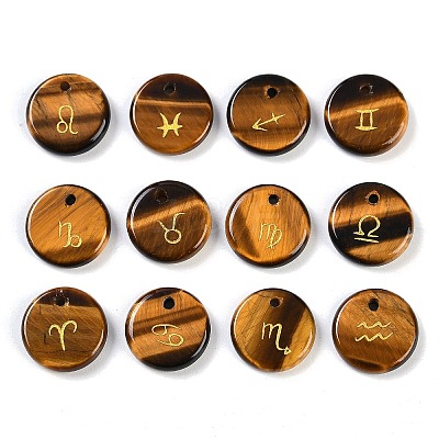 Natural Tiger Eye Pendants G-K359-04D-1