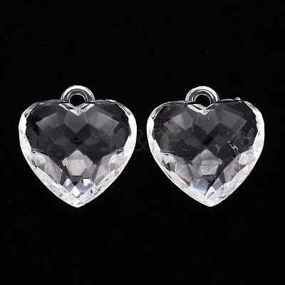 Transparent Acrylic Pendants TACR-T024-03B-205-1