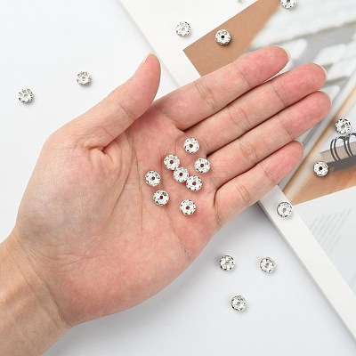 Iron Rhinestone Spacer Beads X-RB-A008-8MM-S-1