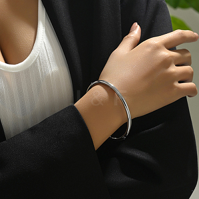 Non-Tarnish 201 Stainless Steel Plain Bangles JJ8436-1-1
