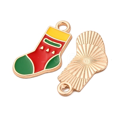 Christmas Alloy Enamel Pendants ENAM-K080-01F-G-1
