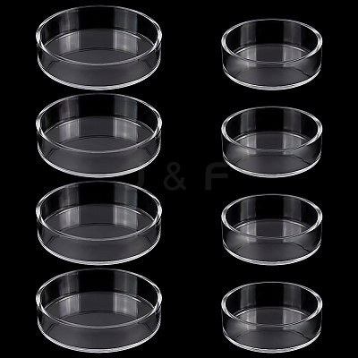 8Pcs 2 Style Transparent Acrylic Aquarium Shrimp Feeding Dishes AJEW-GO0001-01-1