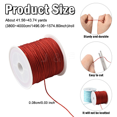 9 Rolls 9 Colors Nylon Braided Cord NWIR-YW0001-16-1