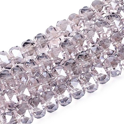 Electroplate Transparent Glass Beads Strands X-EGLA-N022-04A-D15-1