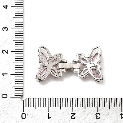 Brass Micro Pave Cubic Zirconia Fold Over Clasps KK-C075-35P-1
