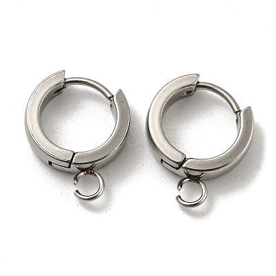 Tarnish Resistant 201 Stainless Steel Huggie Hoop Earrings Findings STAS-A167-01S-P-1