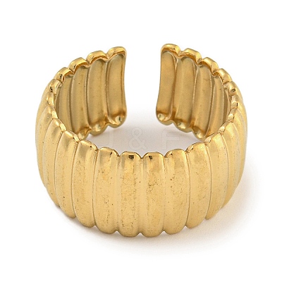 304 Stainless Steel Open Cuff Ring for Women RJEW-U014-05G-1