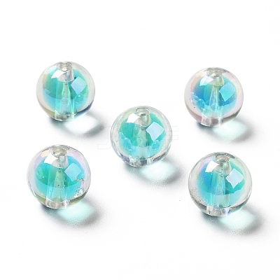 Two Tone UV Plating Rainbow Iridescent Acrylic Beads TACR-D010-03A-02-1