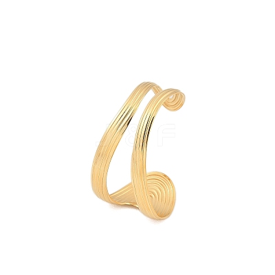 304 Stainless Steel Cuff Bangles for Women BJEW-B108-02G-1
