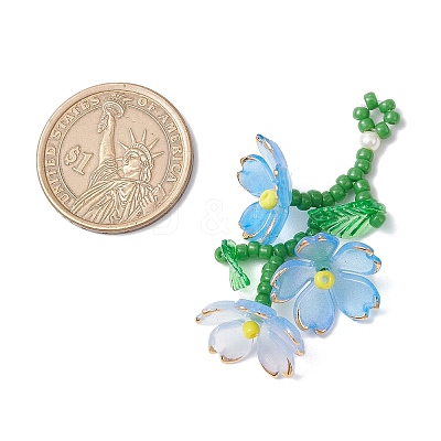 Acrylic Flower Pendants PALLOY-TA00252-01-1