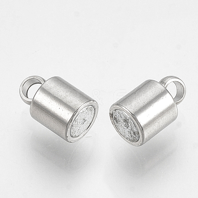 Tarnish Resistant 201 Stainless Steel Magnetic Clasps with Loops STAS-S103-06-1