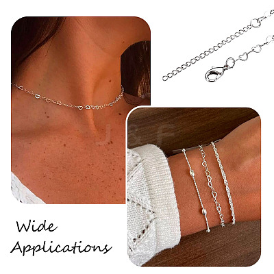 1 Set Brass Heart Link Chain Bracelet & Necklace SJEW-TA0001-05-1