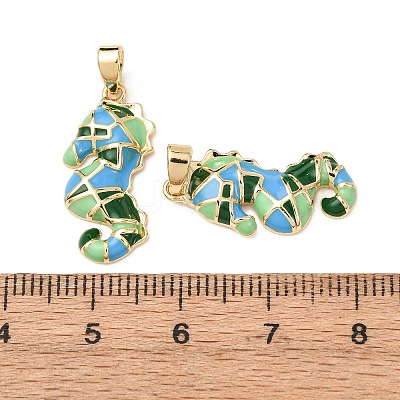 Sea Animals Brass Enamel Pendants KK-F917-01B-02-1