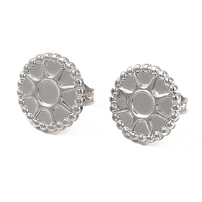 Non-Tarnish 304 Stainless Steel Stud Earring Cabochon Settings EJEW-I281-05P-1
