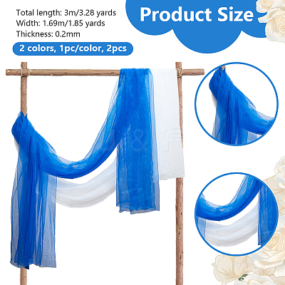 2Pcs 2 Colors Organza Fabrics DIY-OC0012-90A-1