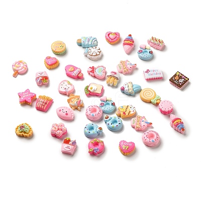 Opaque Resin Snack Adhesive Back Cartoon Stickers RESI-K019-53-1