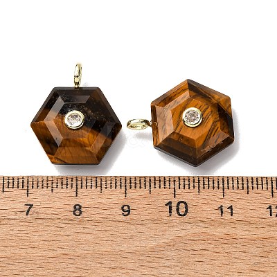 Natural Tiger Eye Pendants G-P588-02G-08-1