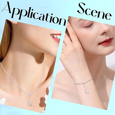 1Pc 925 Sterling Silver Clear Cubic Zirconia Tassel Pendants STER-BBC0008-25S-1