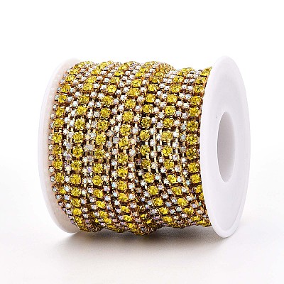 Iron Rhinestone Cup Chains CH-T006-04G-04-1