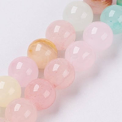 Natural Colorful Green Jade Beads Strands G-G757-01-12mm-1