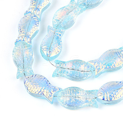 Transparency Electroplate Glass Beads Strands GLAA-T023-40A-03-1